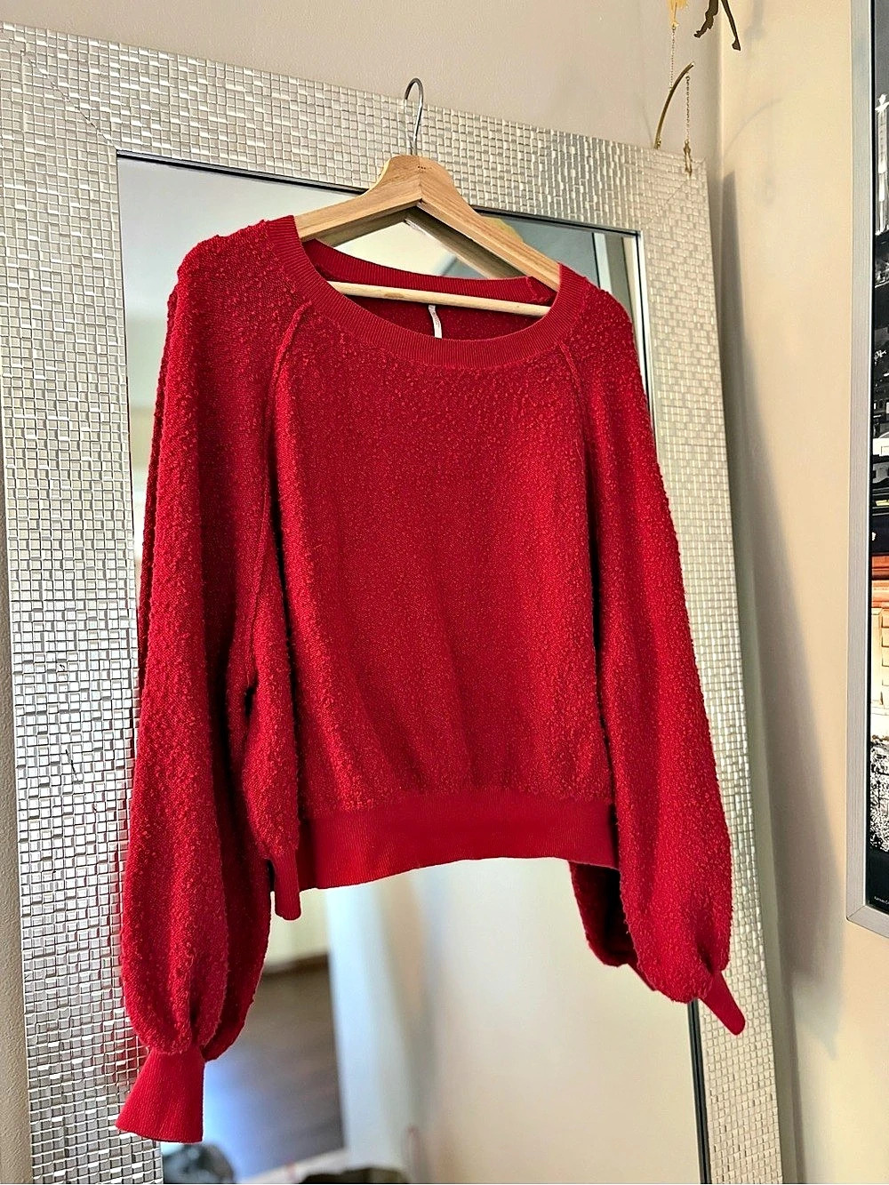 Free People Opal Rollneck Knit Sweater Red Small